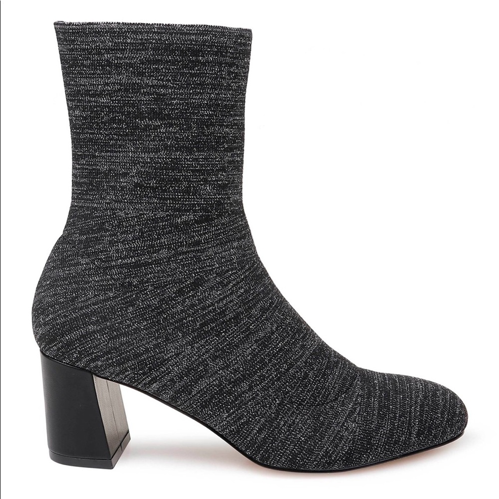 Badgley Mischka Silver Rowan Sock Bootie Heels 🖤